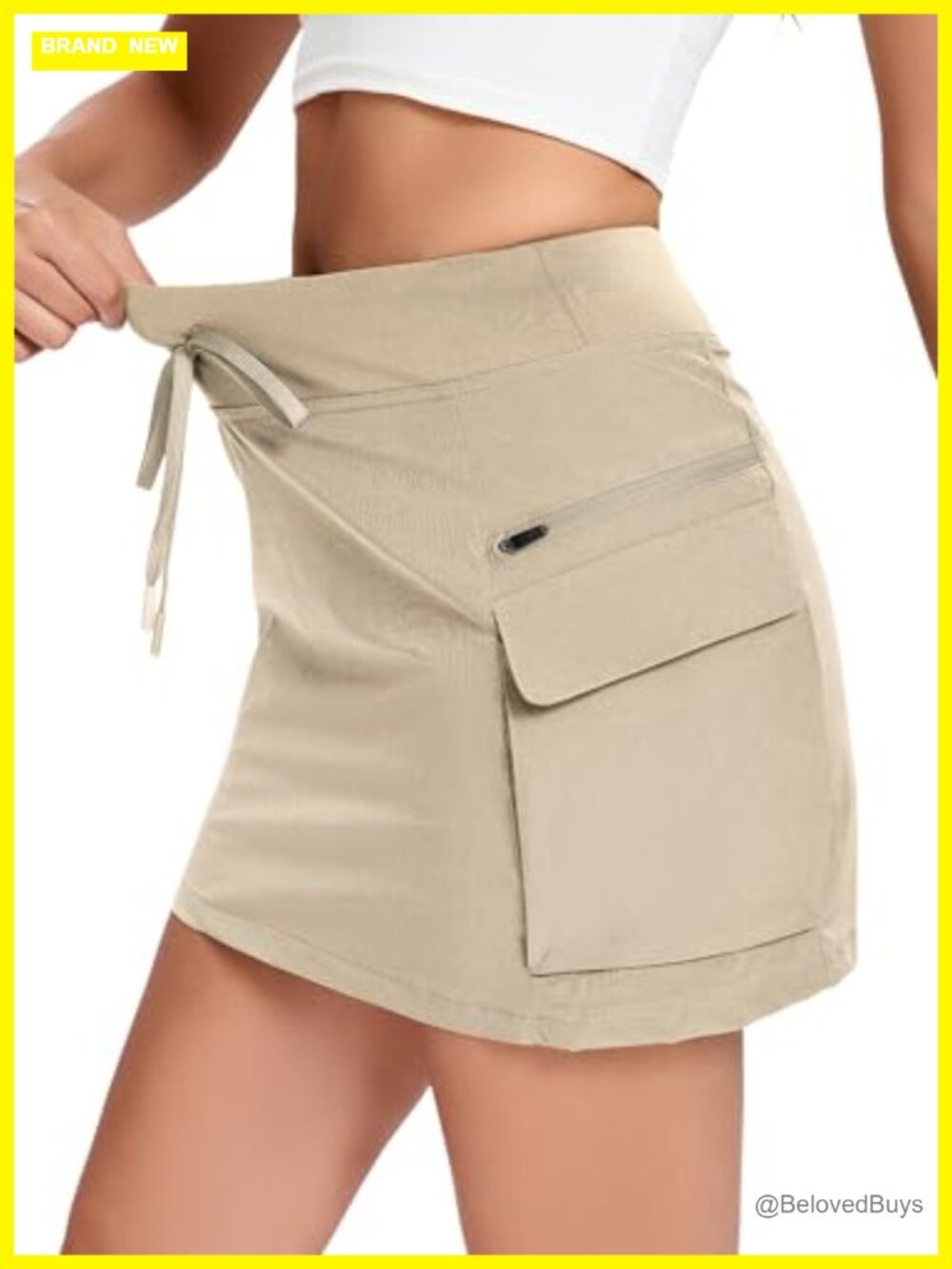 Cargo Skort Mini High Waisted Athletic Skirt Built-in Shorts UPF 50+